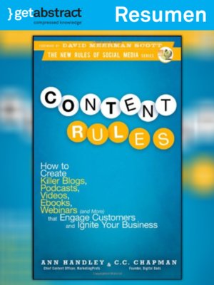 cover image of Reglas para generar contenidos (resumen)